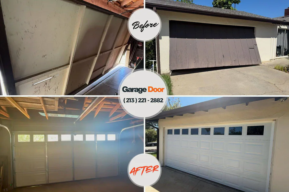 Before and after: garage door repair Acres Green, CO